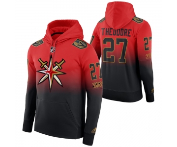 Vegas Golden Knights #27 Shea Theodore Adidas Reverse Retro Pullover Hoodie Red Black