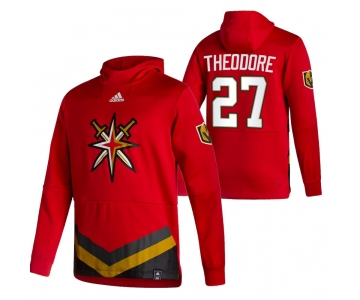 Vegas Golden Knights #27 Shea Theodore Adidas Reverse Retro Pullover Hoodie Red