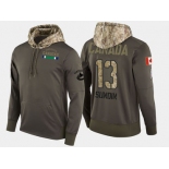 Nike Vancouver Canucks 13 Mats Sundin Retired Olive Salute To Service Pullover Hoodie