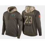 Nike Vancouver Canucks 23 Alexander Edler Olive Salute To Service Pullover Hoodie