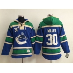 Old Time Hockey Vancouver Canucks #30 Ryan Miller Blue Hoodie