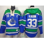 Old Time Hockey Vancouver Canucks #33 Henrik Sedin Blue Hoodie