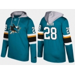 Adidas San Jose Sharks 28 Timo Meier Name And Number Teal Hoodie