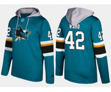 Adidas San Jose Sharks 42 Joel Ward Name And Number Teal Hoodie