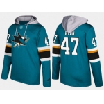 Adidas San Jose Sharks 47 Joakim Ryan Name And Number Teal Hoodie