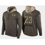 Nike New York Islanders 23 Bob Nystrom Retired Olive Salute To Service Pullover Hoodie