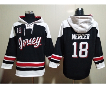Men's New Jersey Devils #18 Dawson Mercer Black White Ageless Must-Have Lace-Up Pullover Hoodie