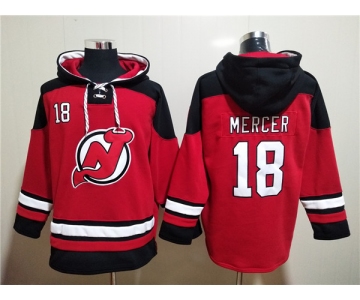Men's New Jersey Devils #18 Dawson Mercer Red Ageless Must-Have Lace-Up Pullover Hoodie