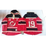 Old Time Hockey New Jersey Devils #19 Travis Zajac Red With Black Hoodie