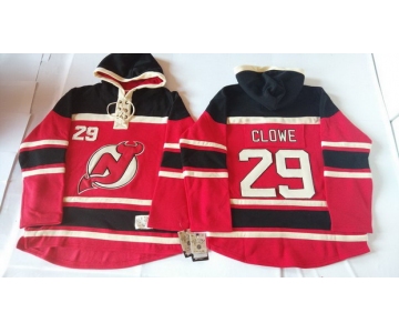 Old Time Hockey New Jersey Devils #29 Ryane Clowe Red With Black Hoodie