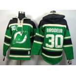 Old Time Hockey New Jersey Devils #30 Martin Brodeur Green Hoodie