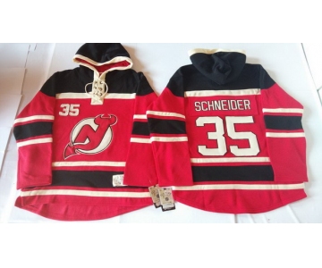 Old Time Hockey New Jersey Devils #35 Cory Schneider Red With Black Hoodie