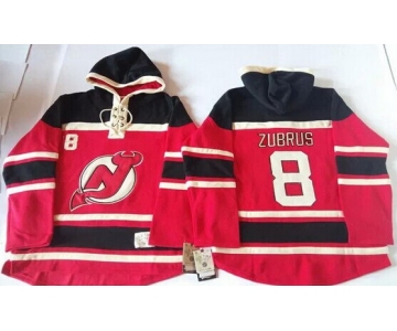 Old Time Hockey New Jersey Devils #8 Dainius Zubrus Red With Black Hoodie