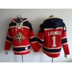 Men's Florida Panthers #1 Roberto Luongo Old Time Hockey Red Hoodie