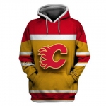 Men's Calgary Flames Yellow All Stitched Hooded Sweatshirt