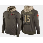 Nike Calgary Flames 15 Tanner Glass Olive Salute To Service Pullover Hoodie