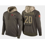 Nike Calgary Flames 20 Curtis Lazar Olive Salute To Service Pullover Hoodie