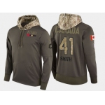 Nike Calgary Flames 41 Mike Smith Olive Salute To Service Pullover Hoodie