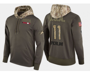 Nike Arizona Coyotes 11 Brendan Perlini Olive Salute To Service Pullover Hoodie