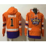 Men's Phoenix Suns #1 Devin Booker NEW Orange Pocket Stitched NBA Pullover Hoodie