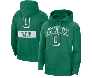 Men's Boston Celtics #0 Jayson Tatum Green Pullover Hoodie