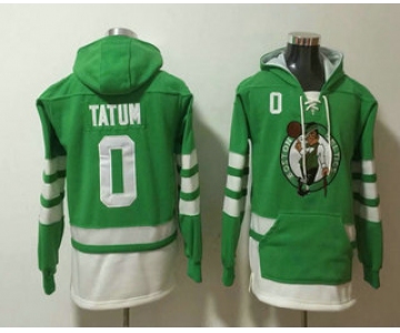 Men's Boston Celtics #0 Jayson Tatum NEW Green Pocket Stitched NBA Pullover Hoodie