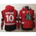 Raptors #10 DeMar DeRozan Red Name & Number Pullover NBA Hoodie