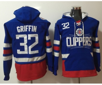 Clippers #32 Blake Griffin Blue Name & Number Pullover NBA Hoodie