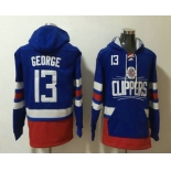 Men's Los Angeles Clippers #13 Paul George NEW Blue Pocket Stitched NBA Pullover Hoodie