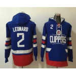 Men's Los Angeles Clippers #2 Kawhi Leonard NEW Blue Pocket Stitched NBA Pullover Hoodie