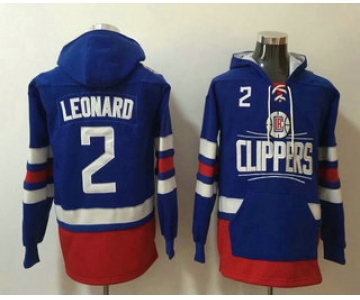 Men's Los Angeles Clippers #2 Kawhi Leonard NEW Blue Pocket Stitched NBA Pullover Hoodie