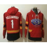 Men's New Orleans Pelicans #1 Winning Williamson NEW Red Pocket Stitched NBA Pullover Hoodie