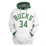 Bucks White All Stitched Hooded Sweatshirt