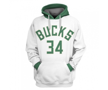 Bucks White All Stitched Hooded Sweatshirt