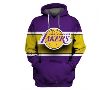 Lakers Purple All Stitched Hooded Sweatshirt