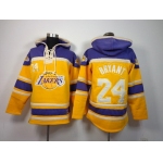 Los Angeles Lakers #24 Kobe Bryant Yellow Hoodie