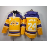 Los Angeles Lakers #24 Kobe Bryant Yellow Hoodie