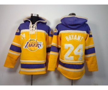 Los Angeles Lakers #24 Kobe Bryant Yellow Hoodie