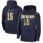 Men's Denver Nuggets #15 Nikola Jokic Navy Pullover Hoodie