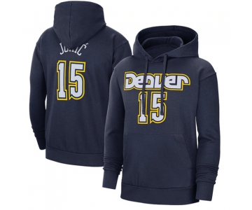 Men's Denver Nuggets #15 Nikola Jokic Navy Pullover Hoodie