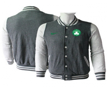 Men's Boston Celtics Gray Stitched NBA Jacket