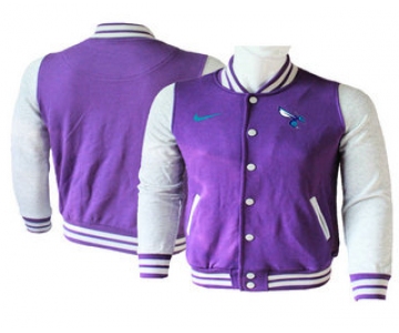 Men's Charlotte Hornets Purple Stitched NBA Jacket