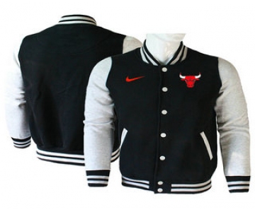 Men's Chicago Bulls Black Stitched NBA Jacket