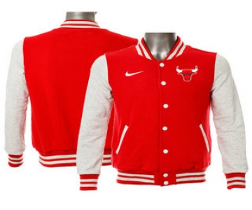 Men's Chicago Bulls Red Stitched NBA Jacket