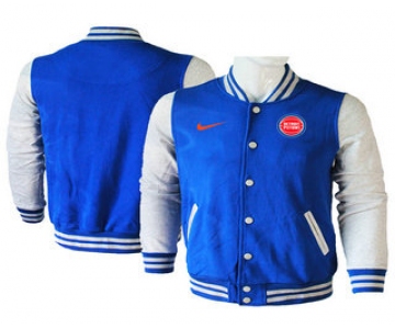 Men's Detroit Pistons Blue Stitched NBA Jacket