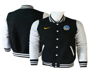 Men's Golden State Warriors Black Stitched NBA Jacket