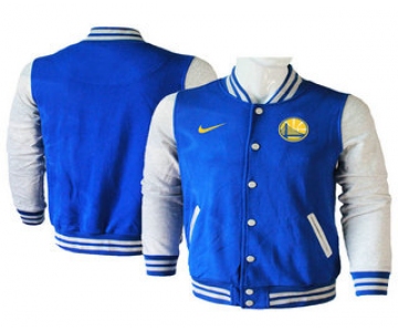 Men's Golden State Warriors Blue Stitched NBA Jacket