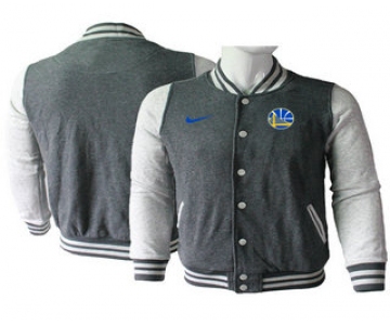 Men's Golden State Warriors Gray Stitched NBA Jacket