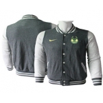 Men's Milwaukee Bucks Gray Stitched NBA Jacket