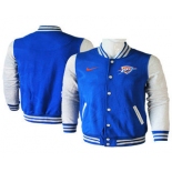 Men's Oklahoma City Thunder Blue Stitched NBA Jacket